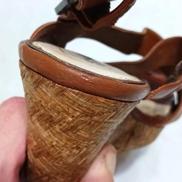 Jessica Simpson Brown Strappy Wedge Sandals Women'svsize 8.5 - Picture 10 of 12